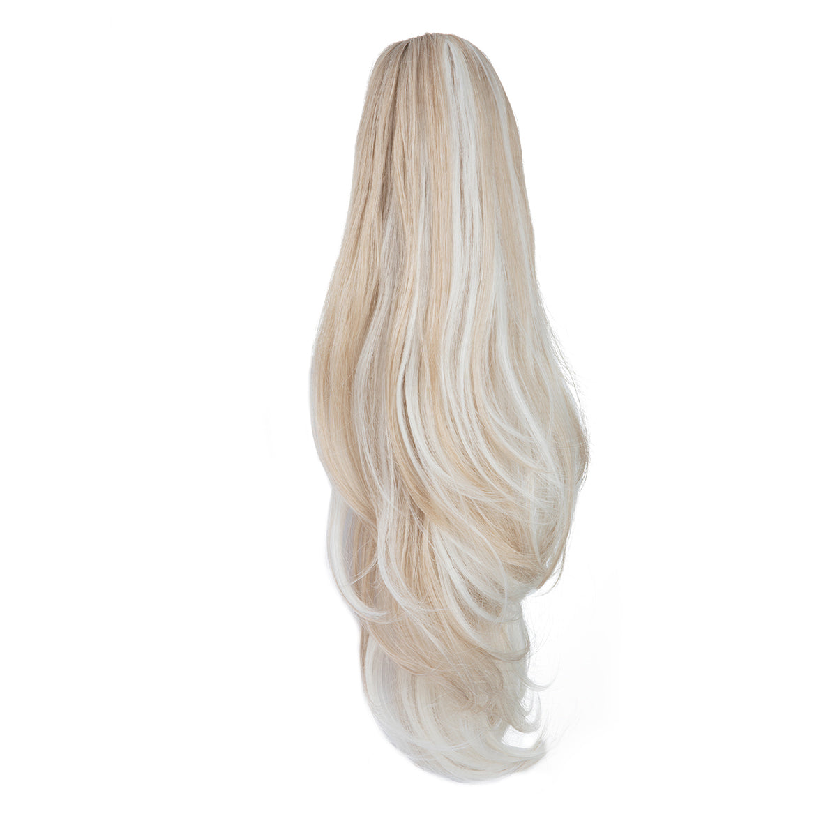 Clip In Hair Extensions Long Straight Ponytail Cold Blonde
