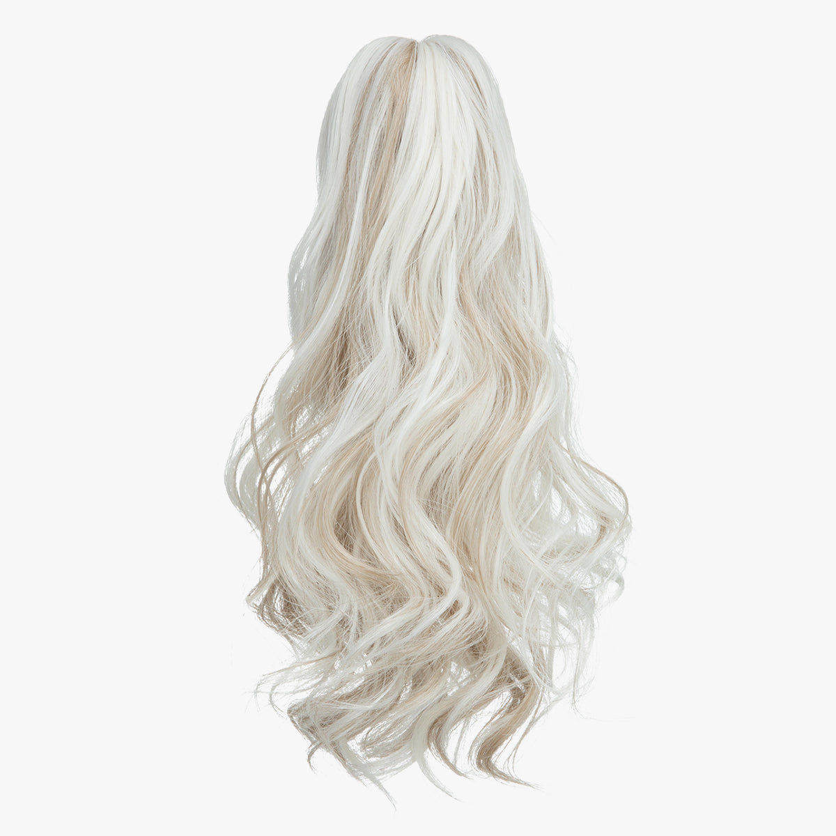 Natural long curly ponytail Cold-Blonde