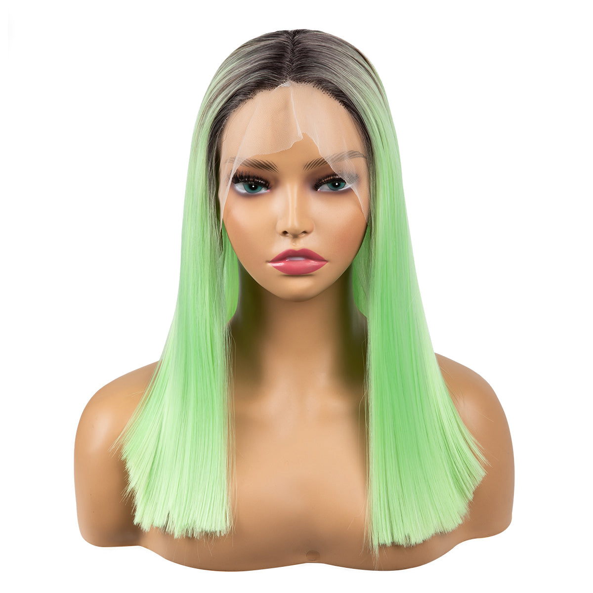 Short Straight Forehead Lace Front Bob Wig