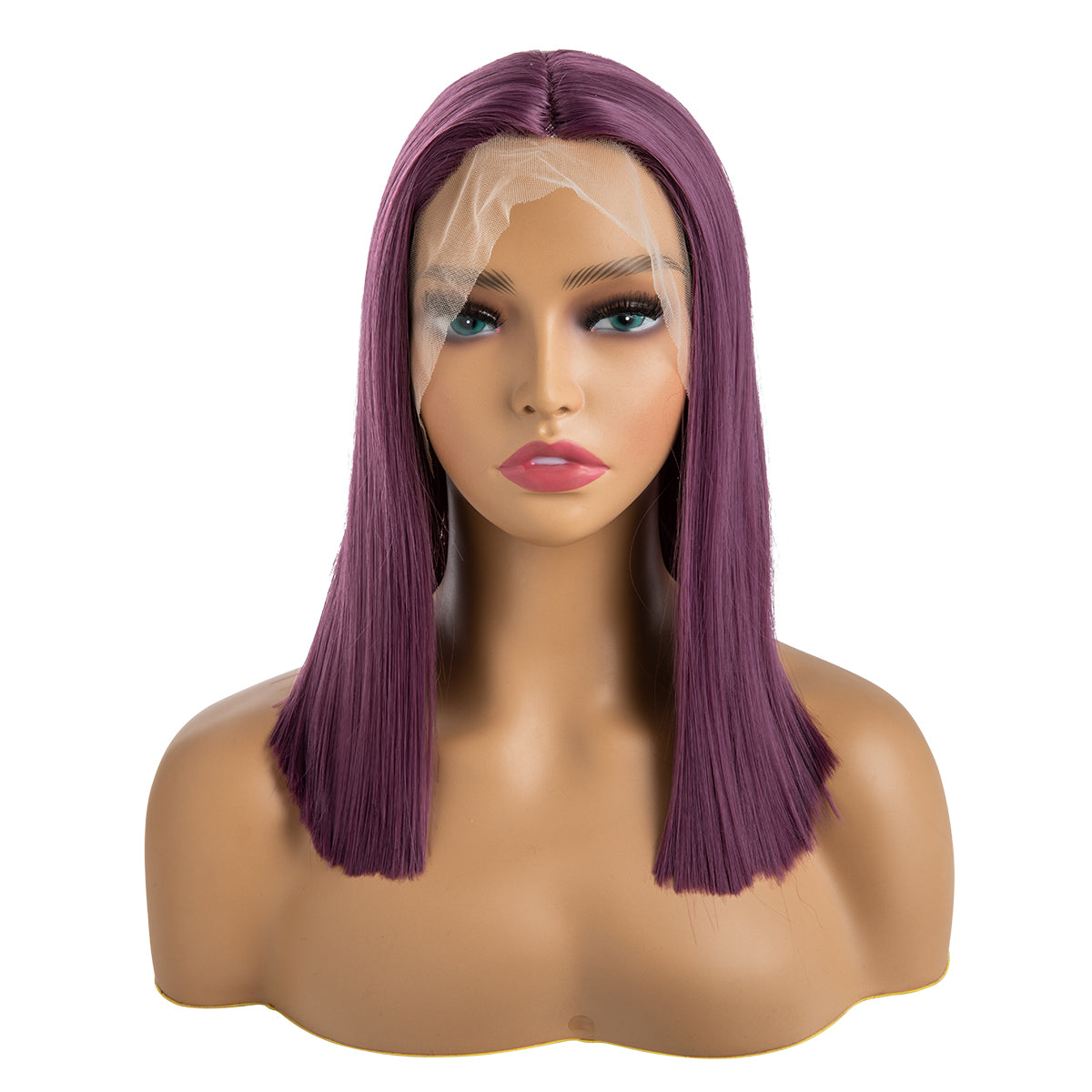 Short Straight Forehead Lace Front Bob Wig