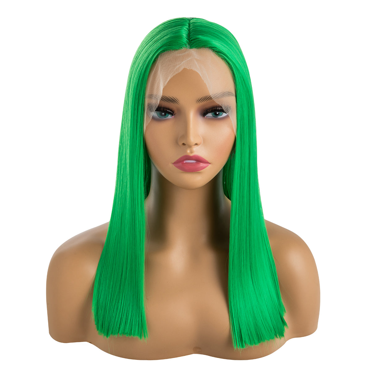 Short Straight Forehead Lace Front Bob Wig