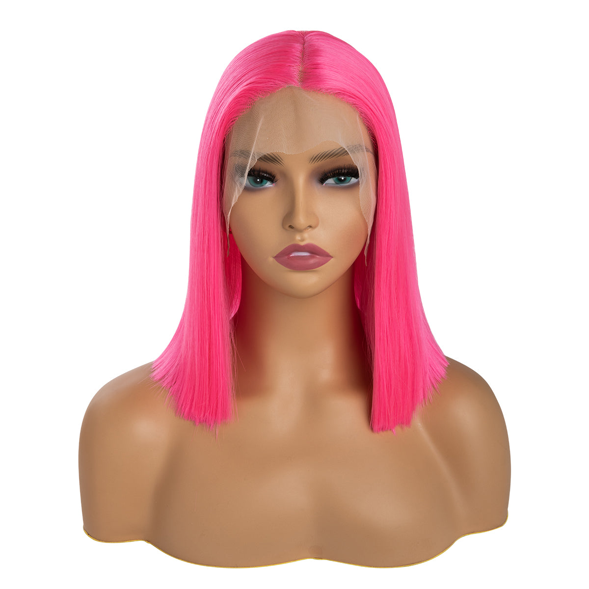 Short Straight Forehead Lace Front Bob Wig