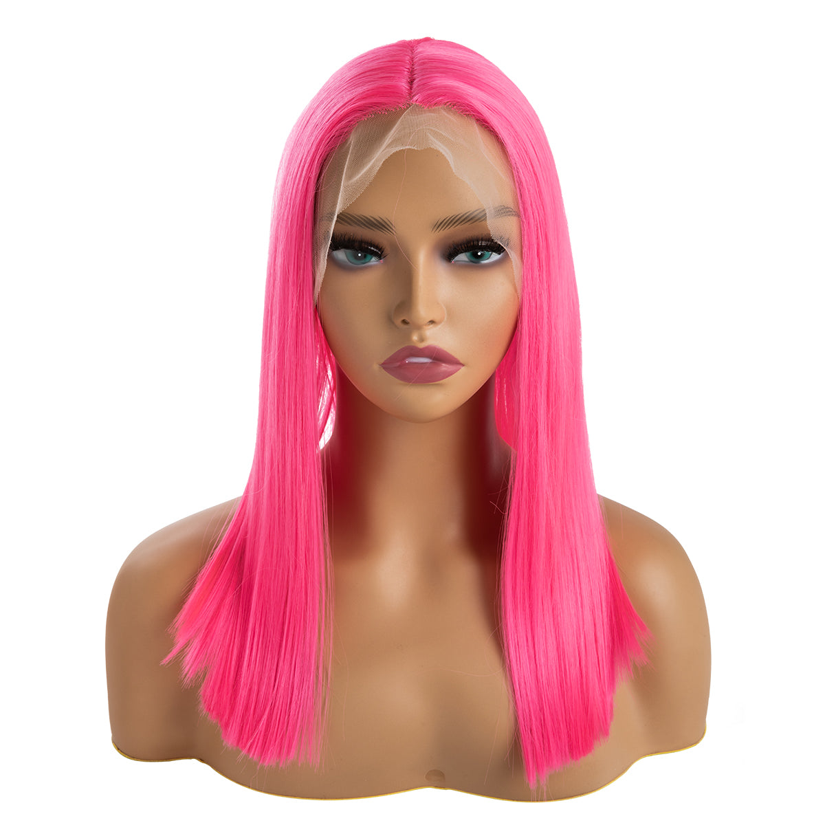 Short Straight Forehead Lace Front Bob Wig
