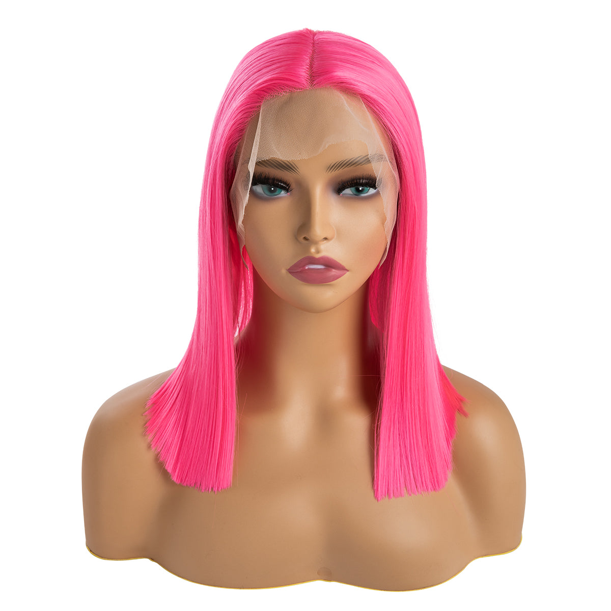 Short Straight Forehead Lace Front Bob Wig