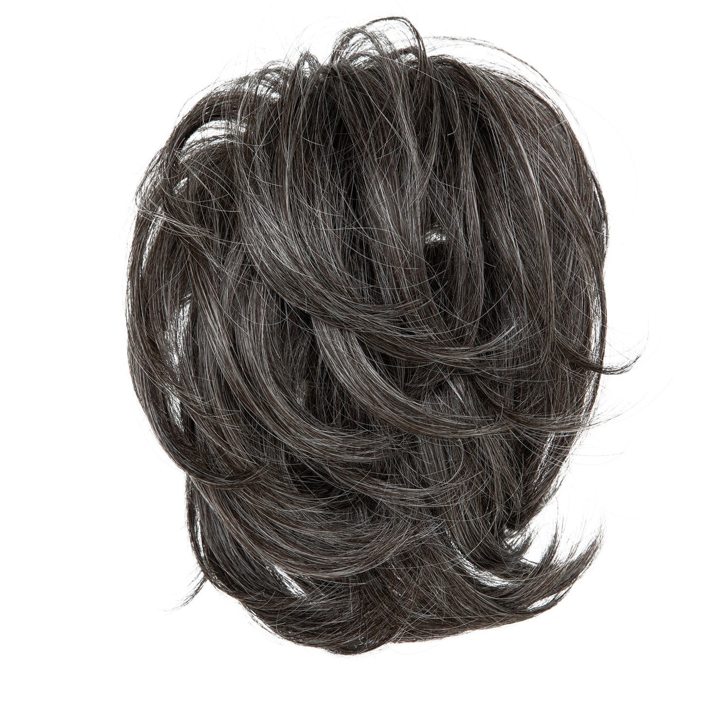 DIY Messy Claw Clip Short Ponytail Wig Pepper Grey