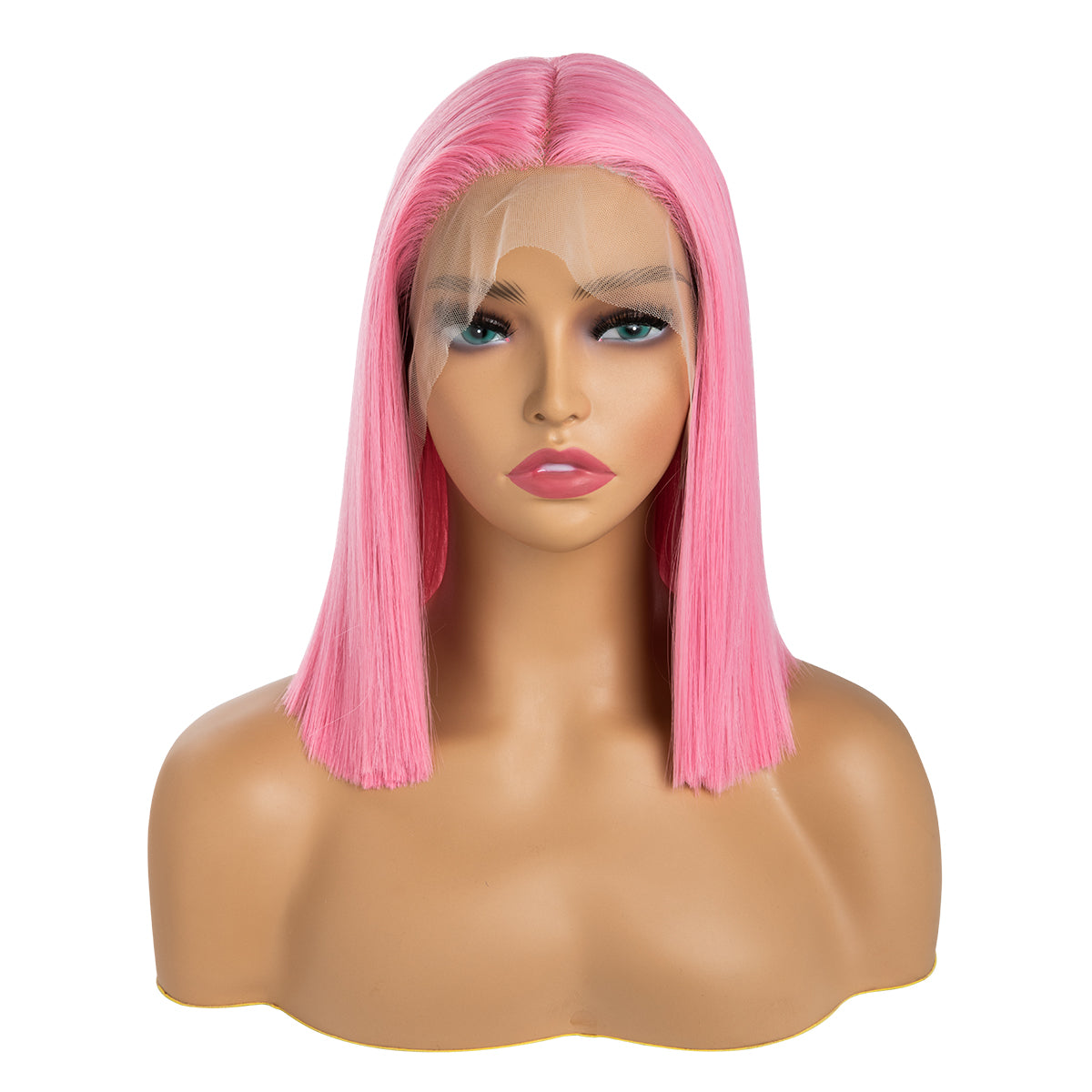 Short Straight Forehead Lace Front Bob Wig