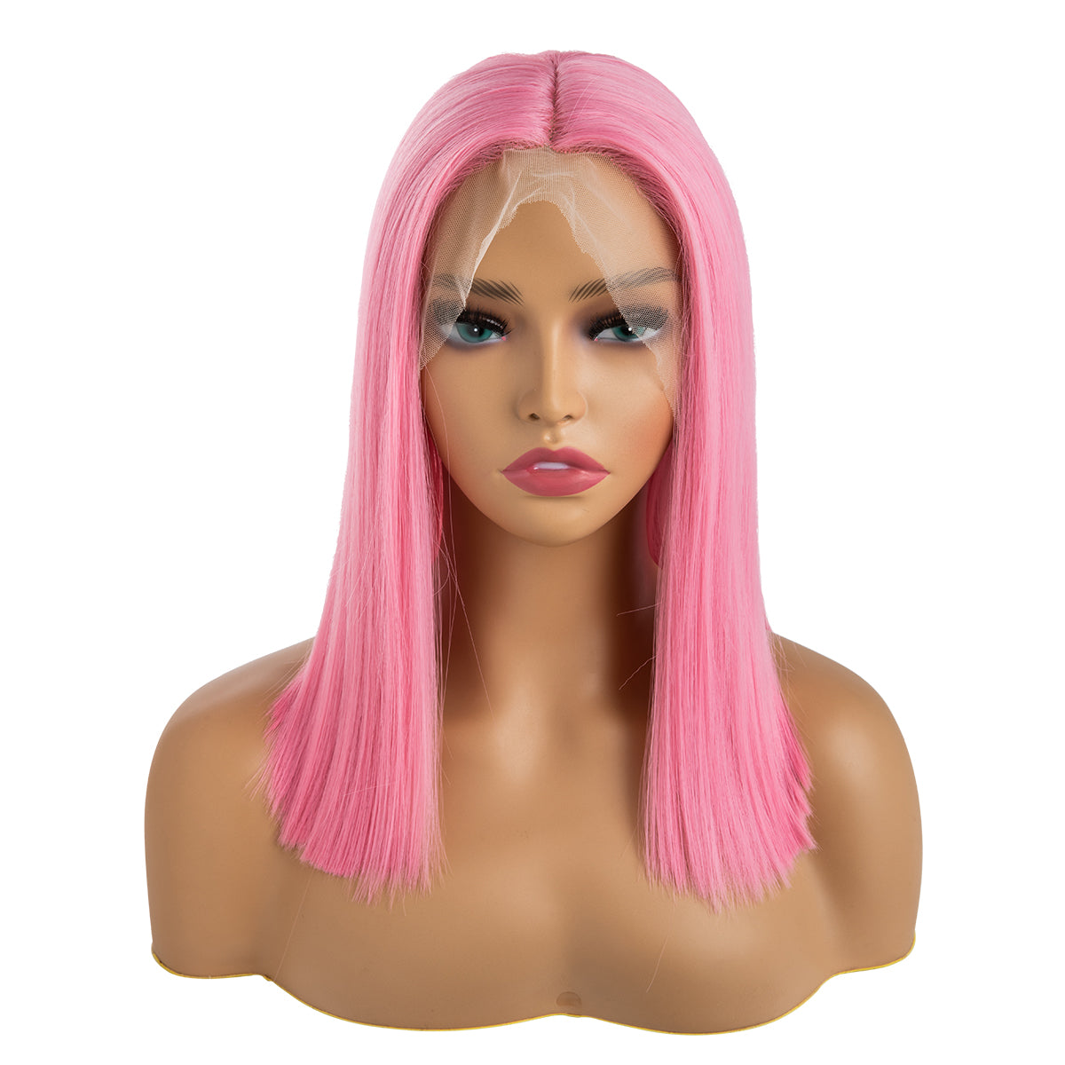 Short Straight Forehead Lace Front Bob Wig