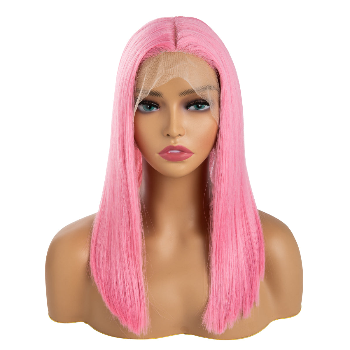 Short Straight Forehead Lace Front Bob Wig