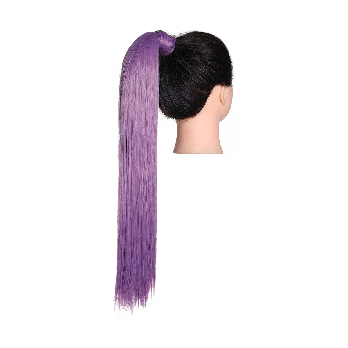 Clip Drawstring Fake Long Ponytail Purple 24in