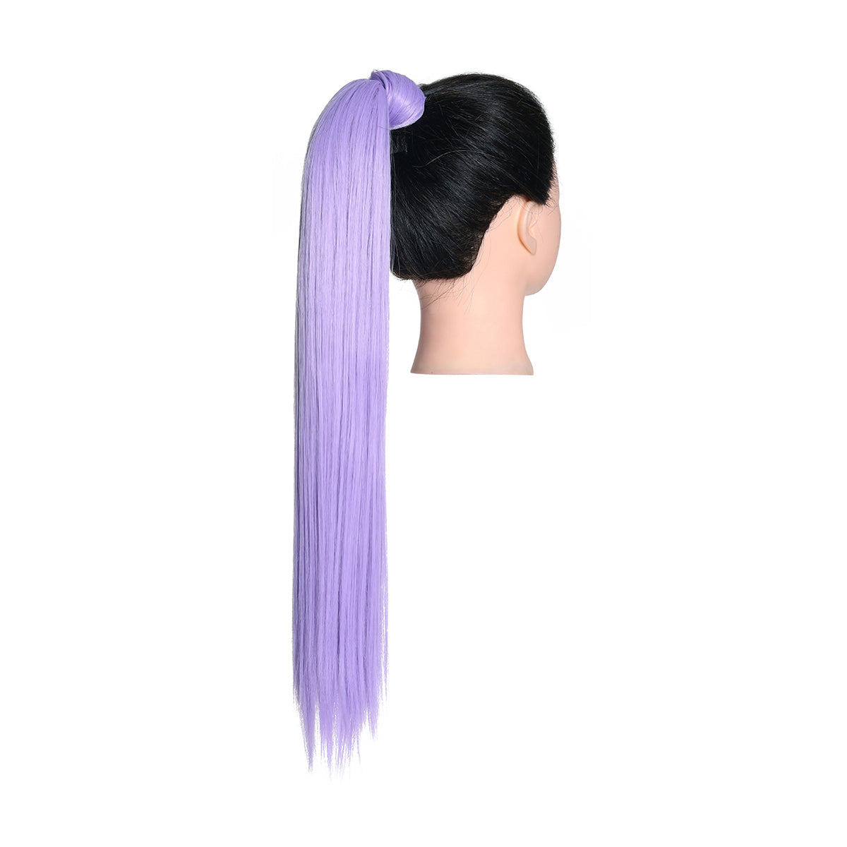 Clip Drawstring Fake Long Ponytail Lilac 24in