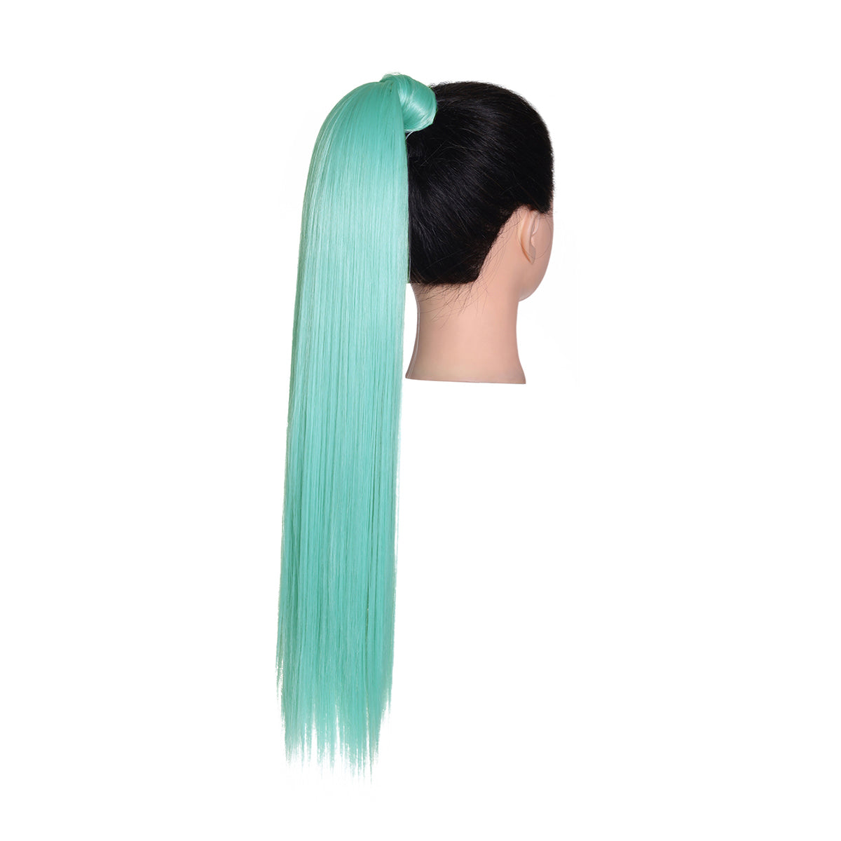 Clip Drawstring Fake Long Ponytail Mint Green 24in