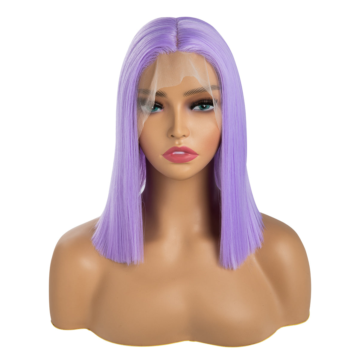 Short Straight Forehead Lace Front Bob Wig