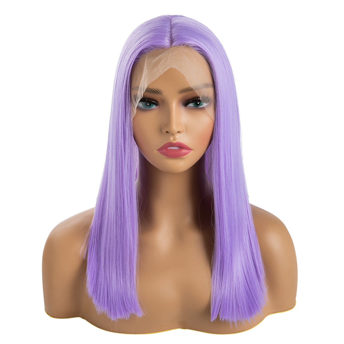 Short Straight Forehead Lace Front Bob Wig