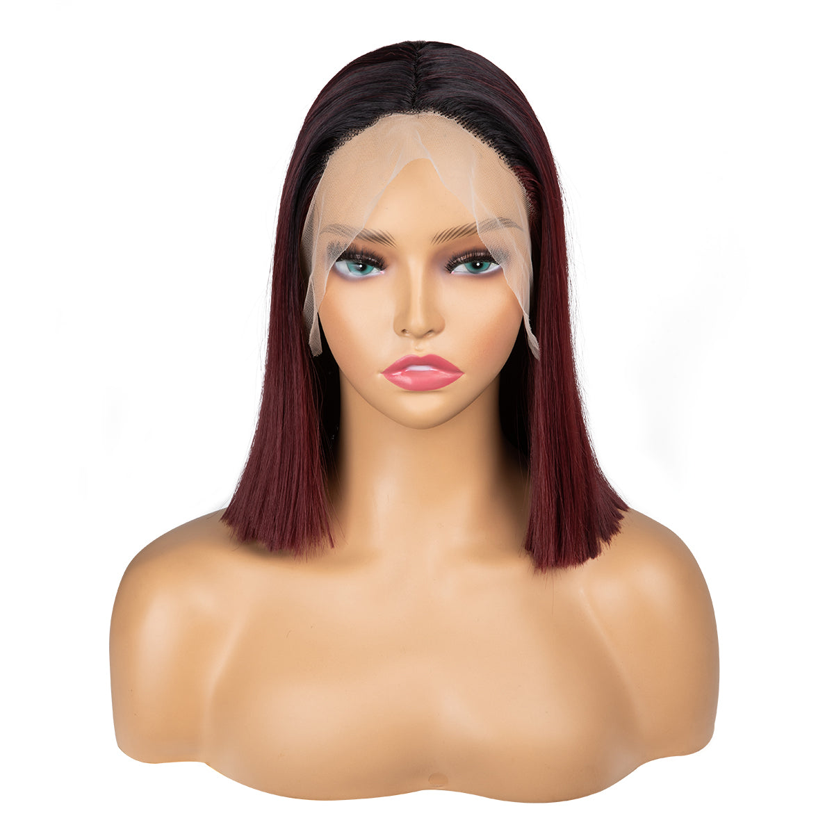 Short Straight Forehead Lace Front Bob Wig
