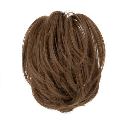 DIY Messy Claw Clip Short Ponytail Wig Coffee Brown