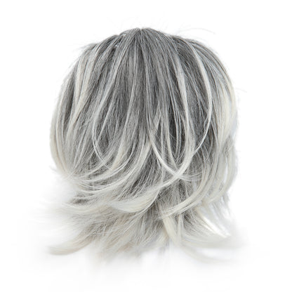 DIY Messy Claw Clip Short Ponytail Wig Salt And Pepper