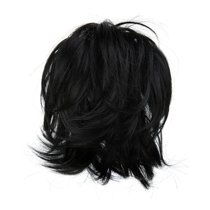 DIY Messy Claw Clip Short Ponytail Wig Jet Black