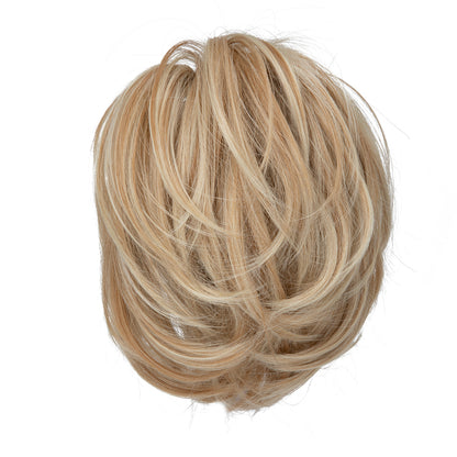 DIY Messy Claw Clip Short Ponytail Wig Golden Blonde Beach Blonde