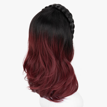 Golonee Half Wig with Headband Black to Wine