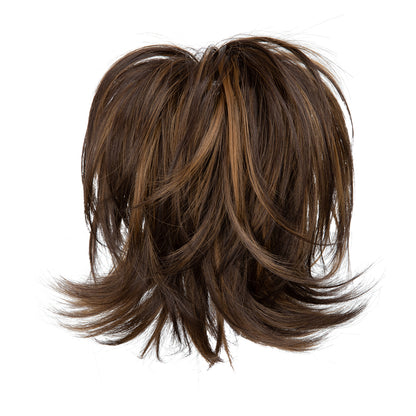 DIY Messy Claw Clip Short Ponytail Wig Dark Brown Golden Blonde