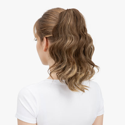 Natural long curly ponytail