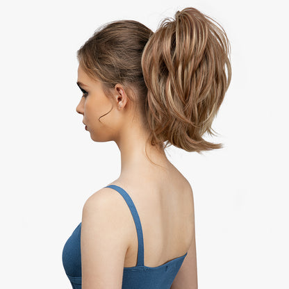 DIY Messy Claw Clip Short Ponytail Wig