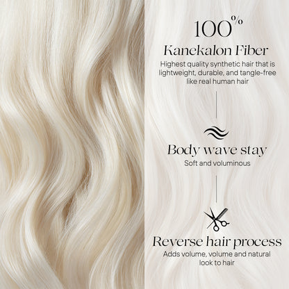 MONO Wig Kanekalon Futura Wavy Hair Fiber Lace Front Wig Glueless Pre-cut Lace Wig