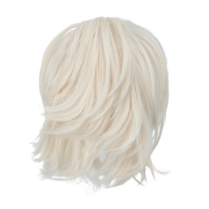 DIY Messy Claw Clip Short Ponytail Wig White Blonde