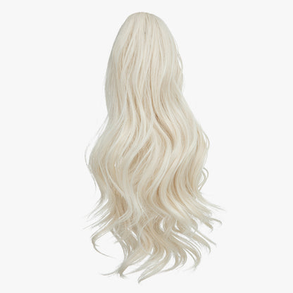 Natural long curly ponytail Platinum Blonde