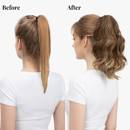 Natural long curly ponytail