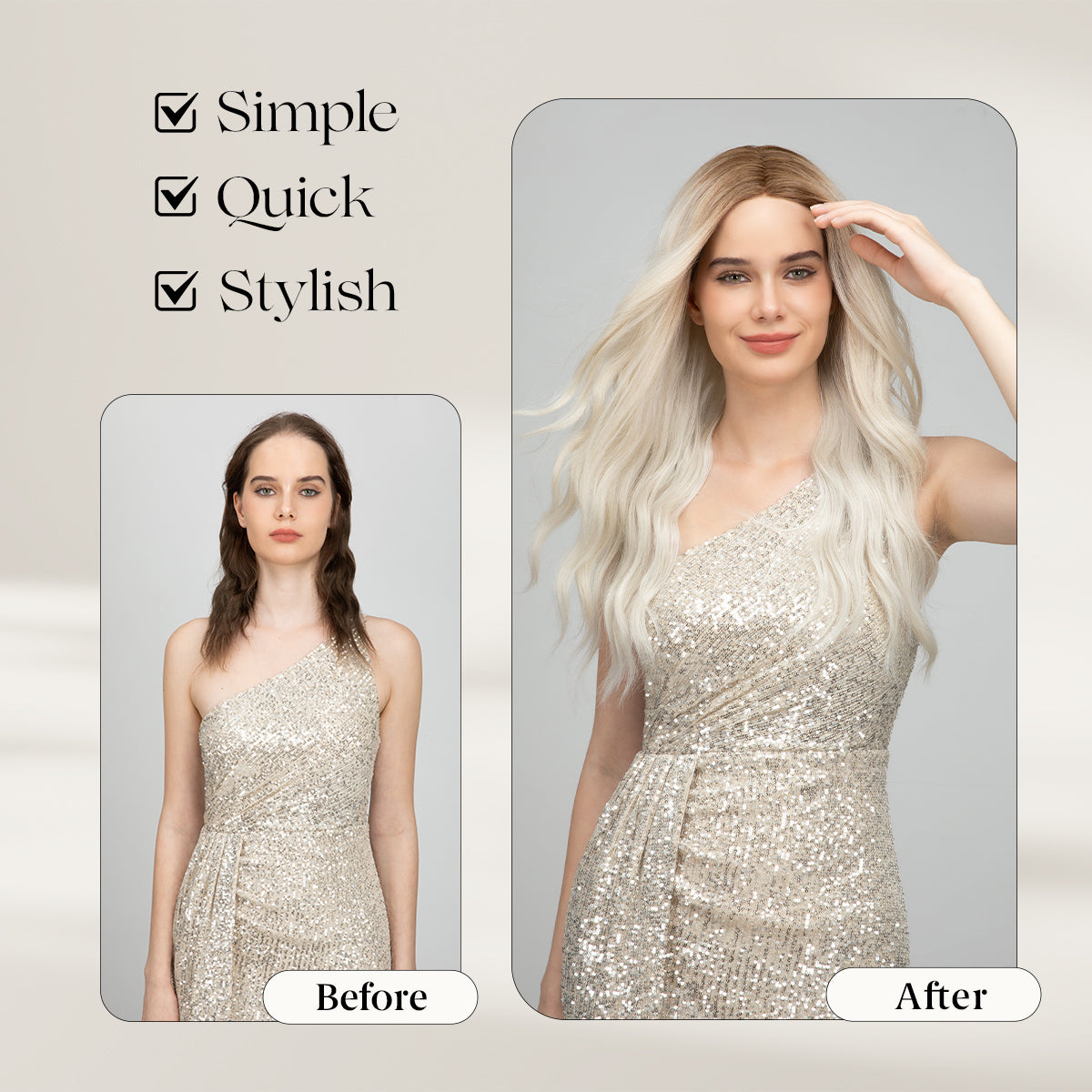 MONO Wig Kanekalon Futura Wavy Hair Fiber Lace Front Wig Glueless Pre-cut Lace Wig