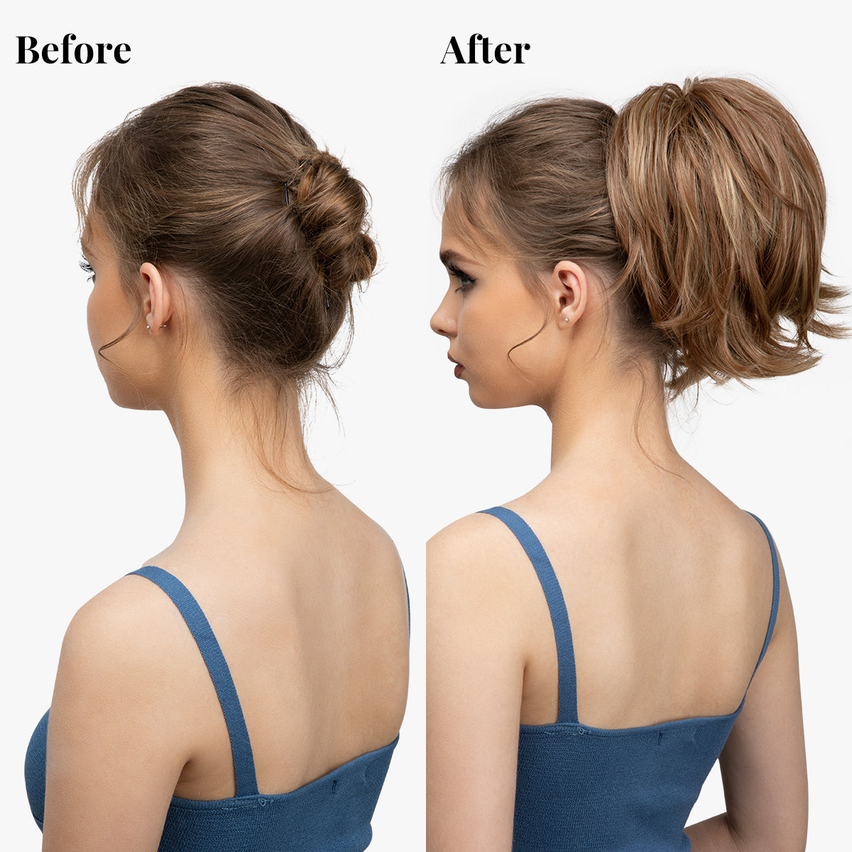 DIY Messy Claw Clip Short Ponytail Wig