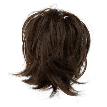 DIY Messy Claw Clip Short Ponytail Wig Medium Ash Brown