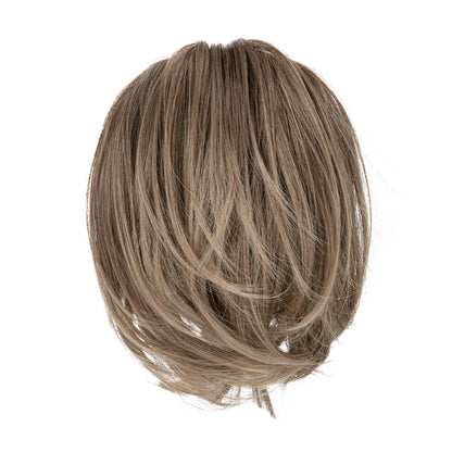 DIY Messy Claw Clip Short Ponytail Wig Brown to Ash Blonde