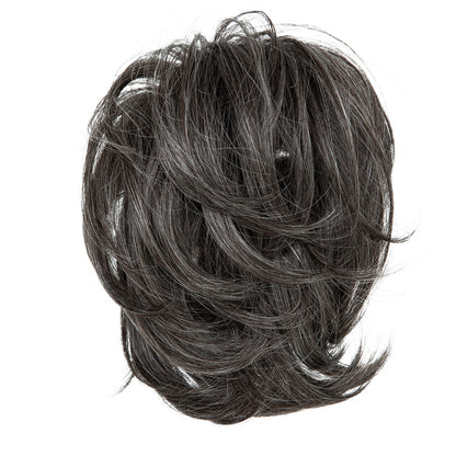 DIY Messy Claw Clip Short Ponytail Wig Pepper Grey