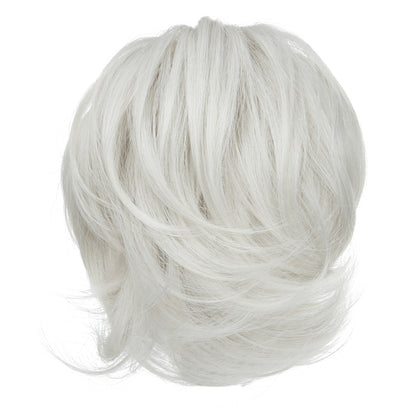 DIY Messy Claw Clip Short Ponytail Wig White